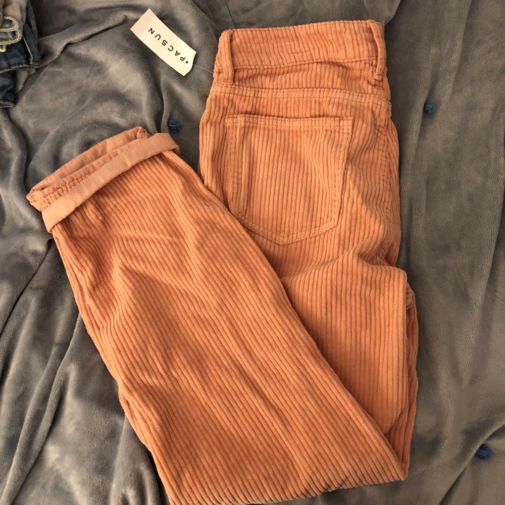 Pink corduroy mom jeans
